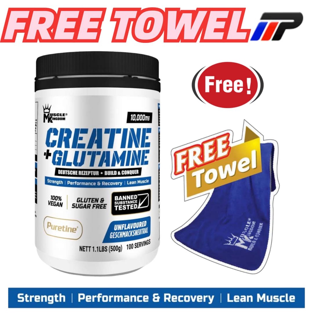 Muscle Kingdom Creatine Monohydrate + Glutamine 500 g (100 serving