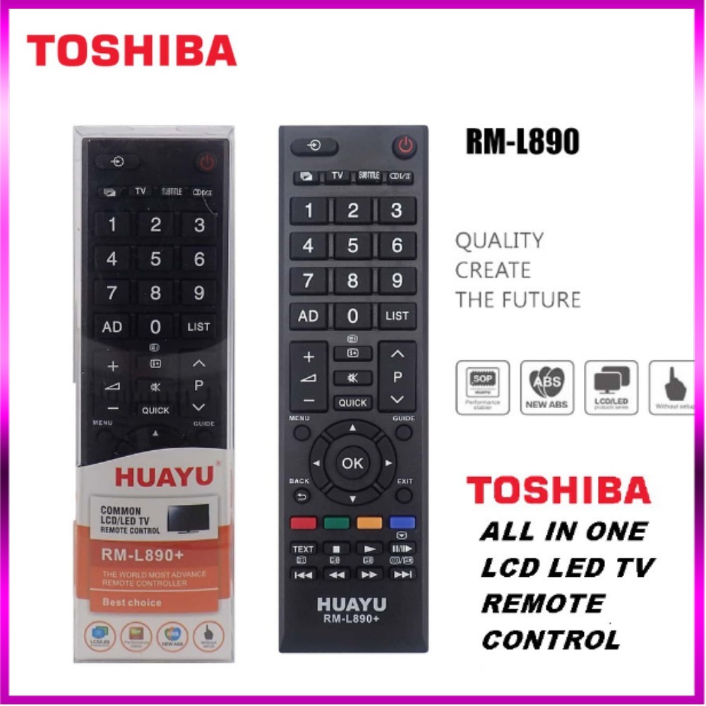 TOSHIBA LED/LCD TV REMOTE CONTROL MULTI REPLACEMENT HUAYU (RM-L890 ...