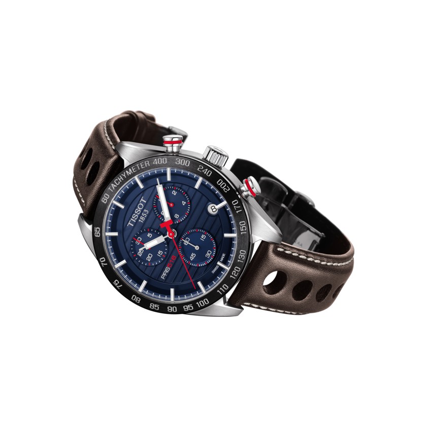 TISSOT T100.417.16.041.00 T1004171604100 PRS516 Quartz Chronograph 42mm Cracked Leather Strap Blue Brown Original Shopee Malaysia