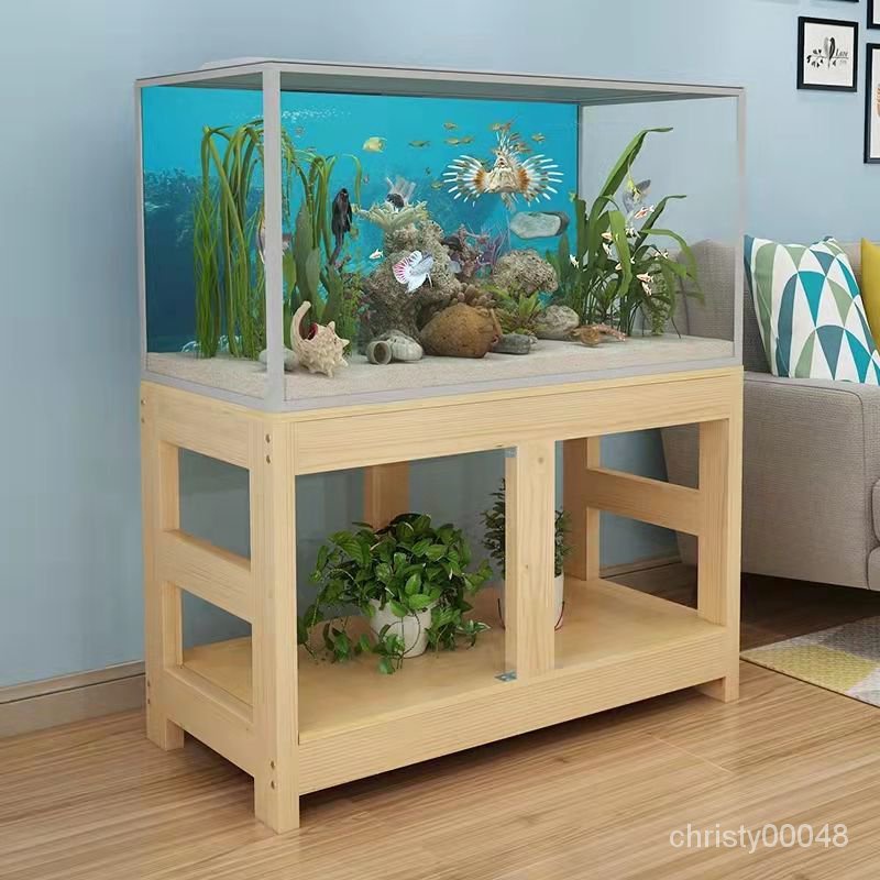 Solid Wood Fish Tank Base Cylinder Rack Pine Multi-Layer Set Cylinder ...