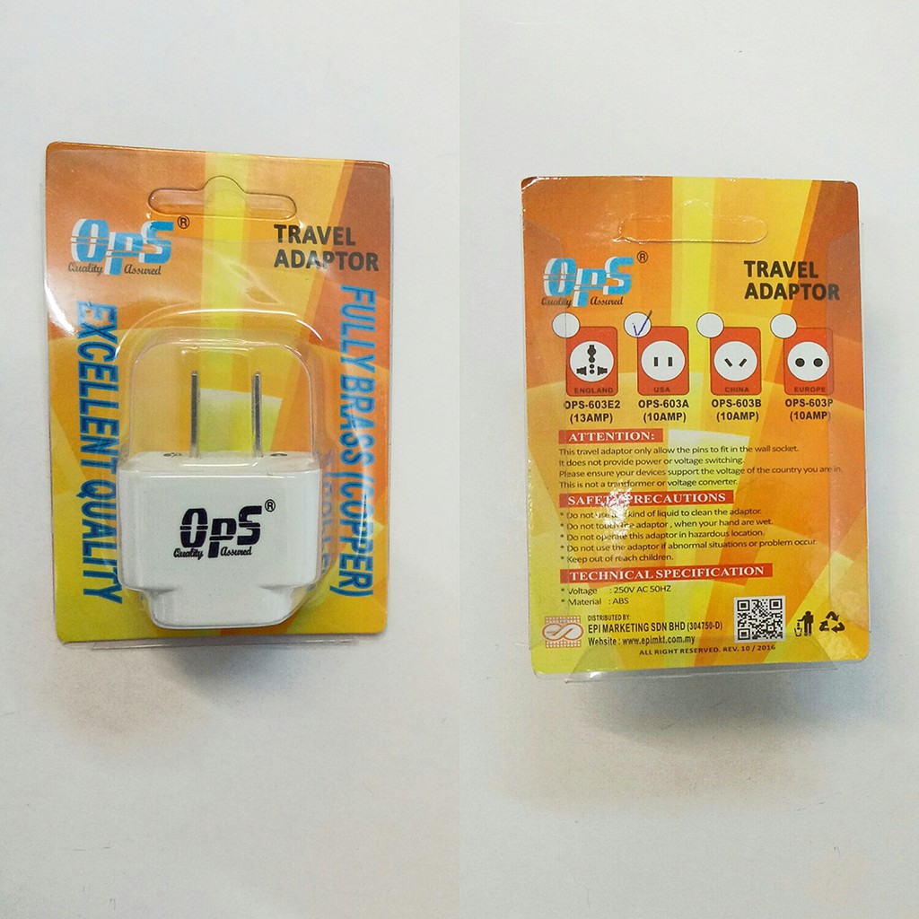 OPS Travel Adaptor (USA&China) | Shopee Malaysia