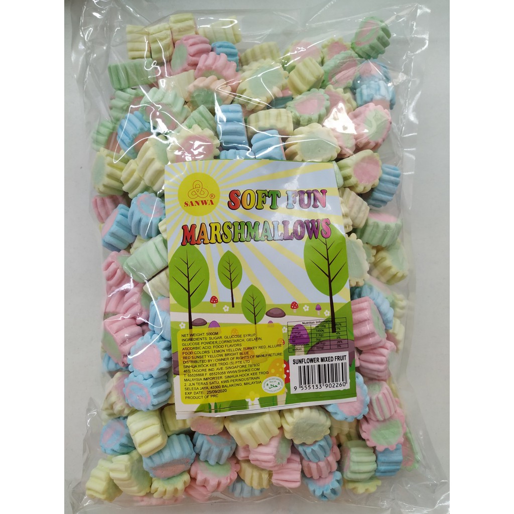 Sanwa Soft Fun Marshmallow Sunflower Mixed Fruit 500G Shopee Malaysia