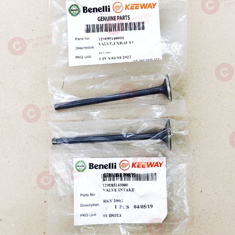 VALVE SET , VALVE SEAL & VALVE SPRING KEEWAY/BENELLI RKV 200 (100