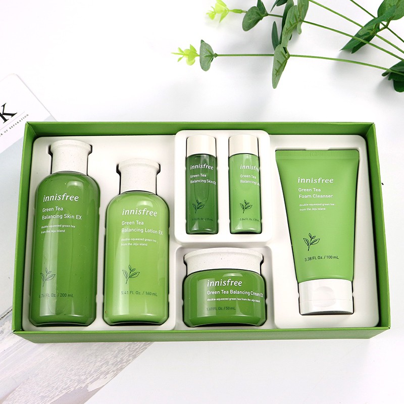 6 in 1 Set Original INNISFREE SKIN CARE SET GREEN TEA BALANCING