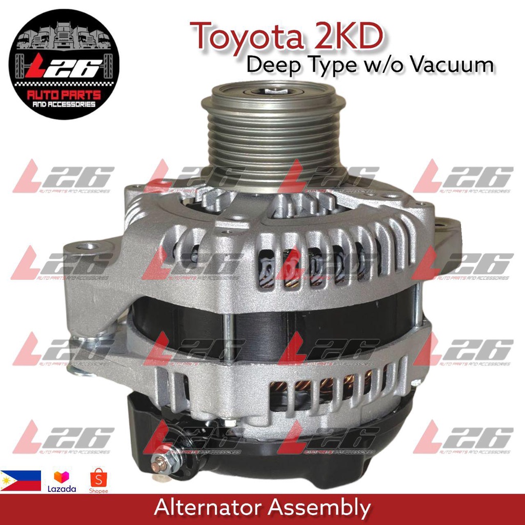 Toyota 2KD Alternator Assembly Deep Type w/o Vacuum 85AMP 130AMP 150AMP ...