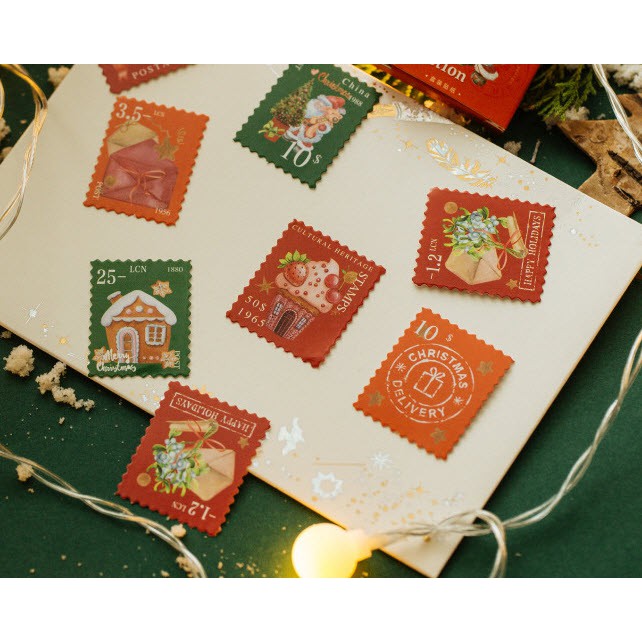 Winter Stamp Christmas Sticker Collection Box Set | Shopee Malaysia