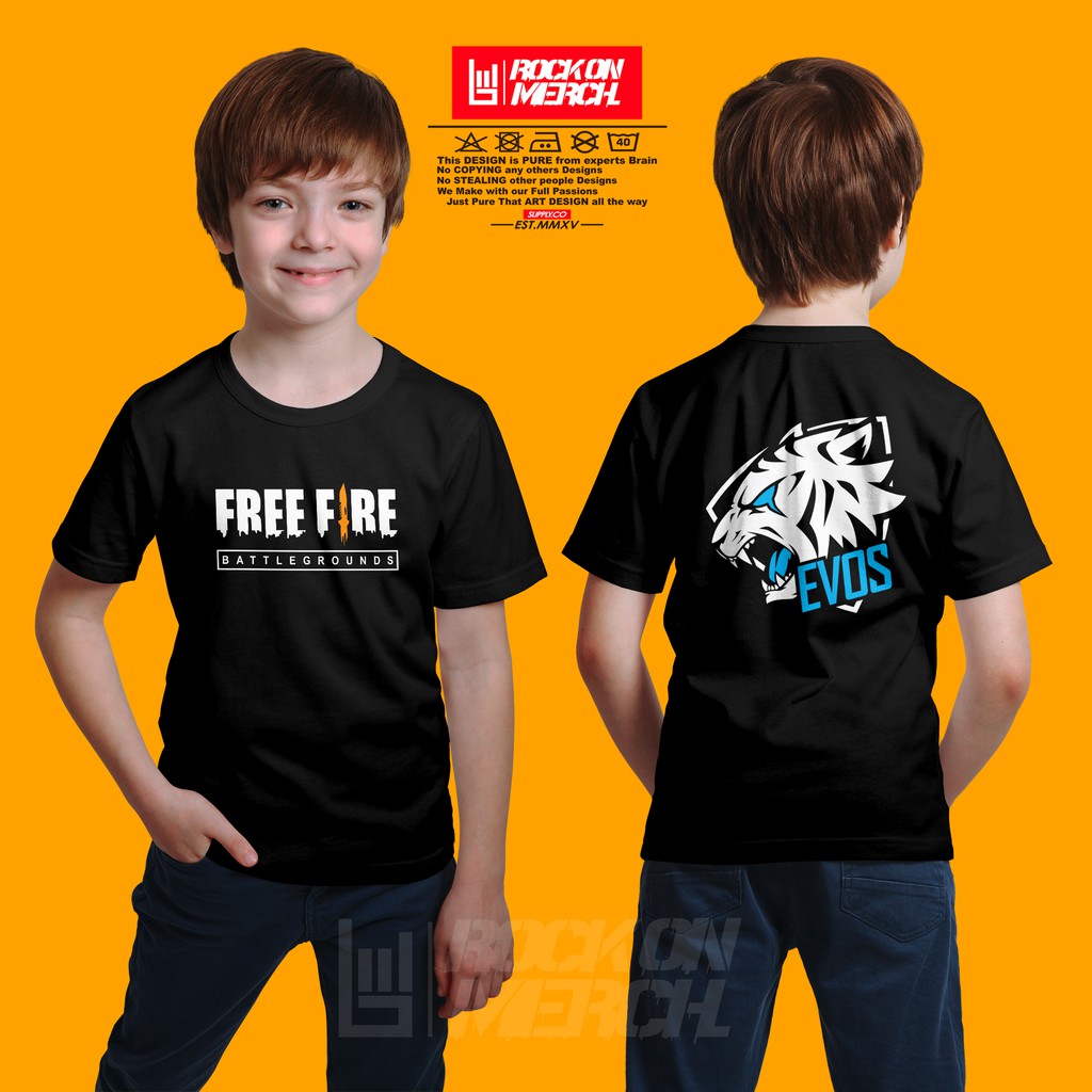 KID Free Fire Cotton Tshirt ready stock Malaysia baju free Fire