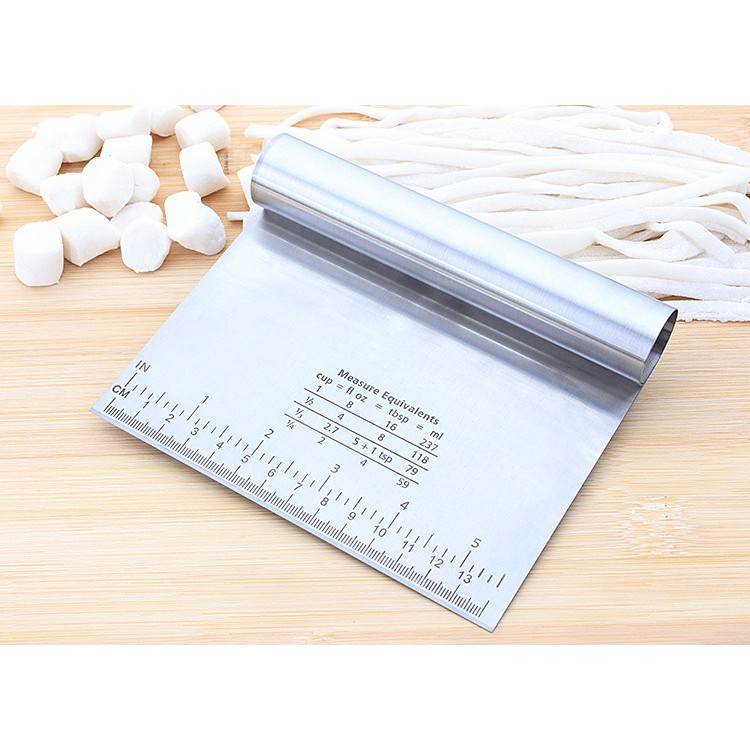STAINLESS STEEL DOUGH CUTTER PASTRY SCRAPER BAKERY BUN CAKE PIZZA ...