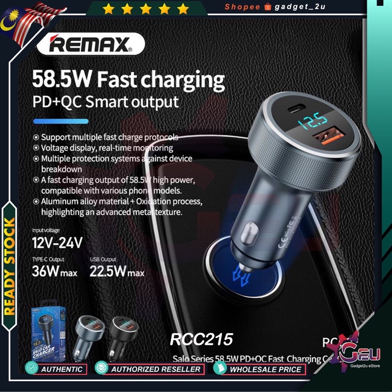 Original Remax RCC215 Smart Digital Display Salo Series 58.5W PD + QC3 ...
