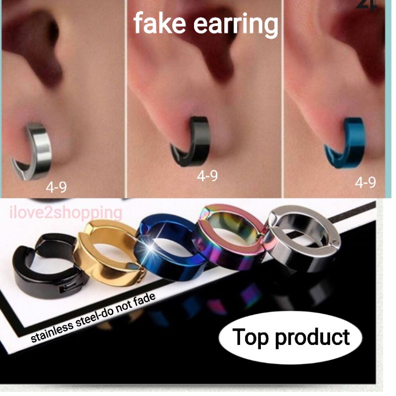 Stainless Steel Earrings men Non-Piercing Ear Bone Clip On Earring