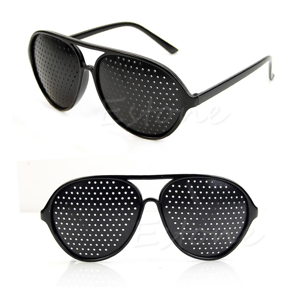 Vision Care Pinhole Glasses - Anti-Fatigue Eyewear For Eyesight Improvement, Unisex Round Frames 10 thumbnail image