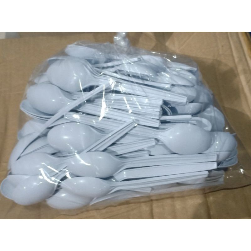 1Kilo Disposable Plastic Spoon and Fork (white) Shopee Malaysia