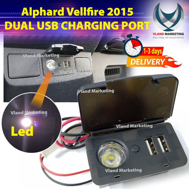 Toyota Alphard Vellfire ANH30 2015 2019 Car Charger Armrest OEM dual