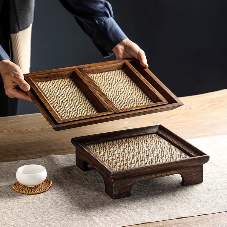 Wooden Tray Lotus Square Bill Water Serving There Are Many Sizes To ...