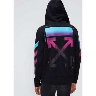 Off white black gradient zipped hoodie hotsell