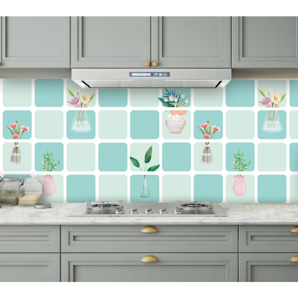 60cmx5m Kitchen Backsplash Wallpaper Cabinet Stickers Marble Wallpaper ...