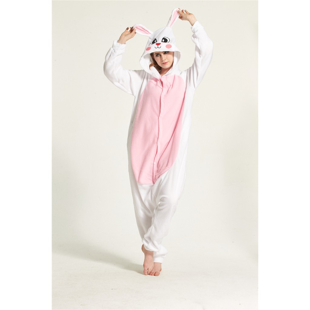 Onesie Sleepwear Adult Men Women Kigurumi Cosplay White rabbit