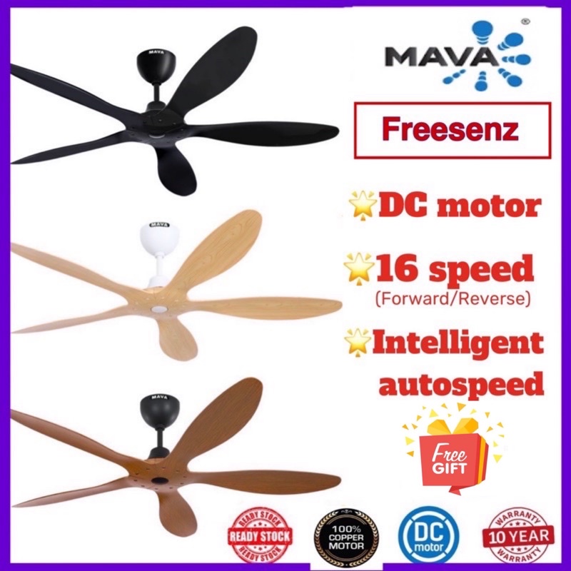 Mava 54” Freesenz dc inveter ceiling fan 16speed remote control kipas ...