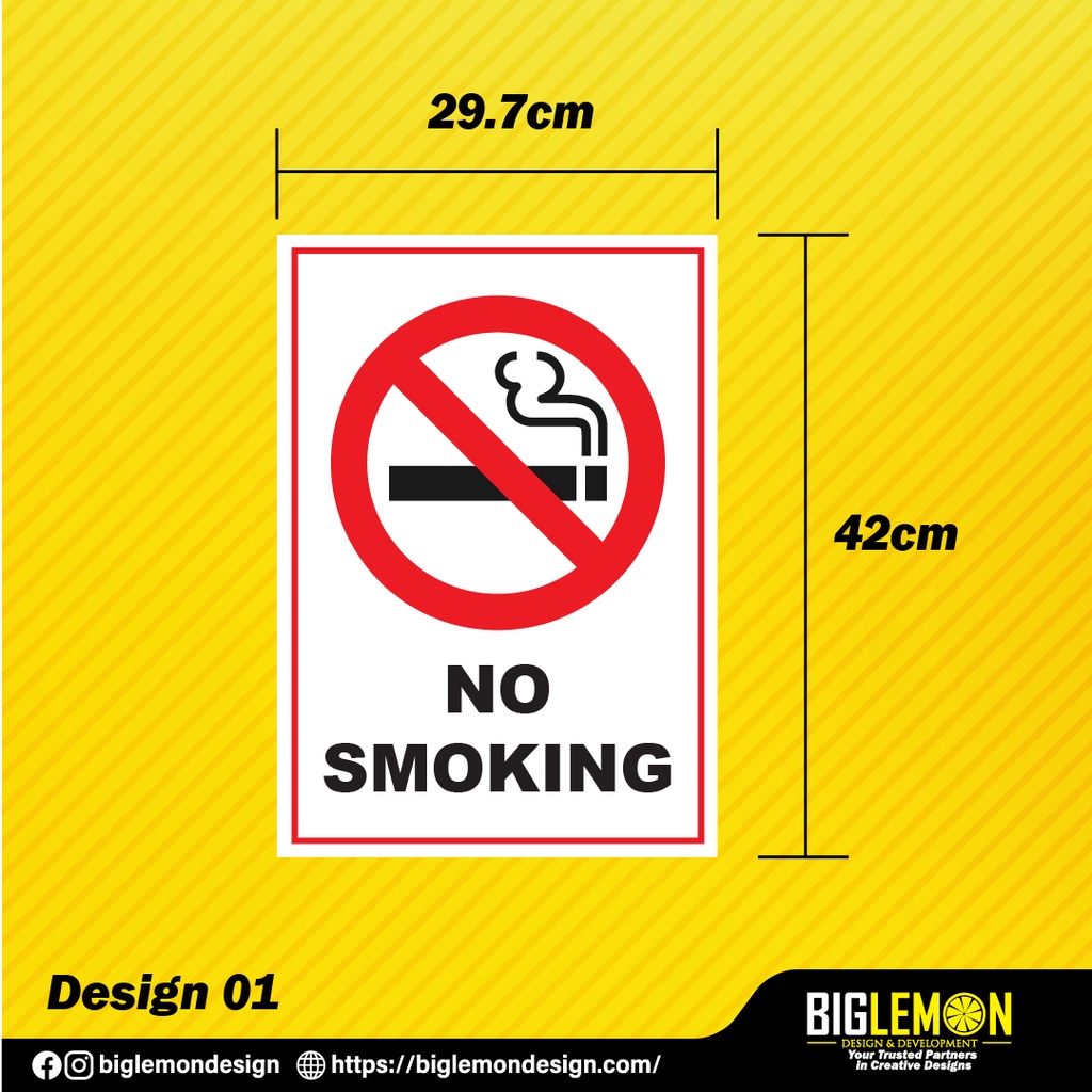 No Smoking Sticker Label No Smoking board Di larang merokok label ...