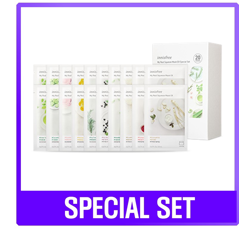 Ainna -innisfree My Real Squeeze Mask EX (Green Tea, Bamboo, Rice, Lime ...