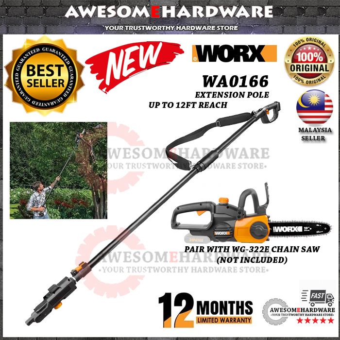 WORX WA0166 LONG REACH RETRACTABLE EXTENSION POLE FOR CHAIN SAW