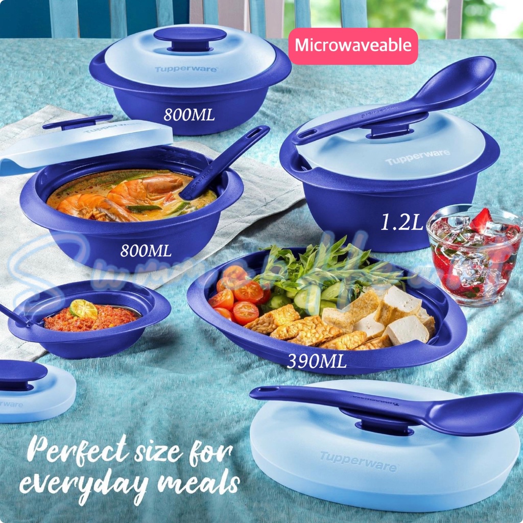 Tupperware Royale Blue Petit Serveware Set with Gift Box / Serving
