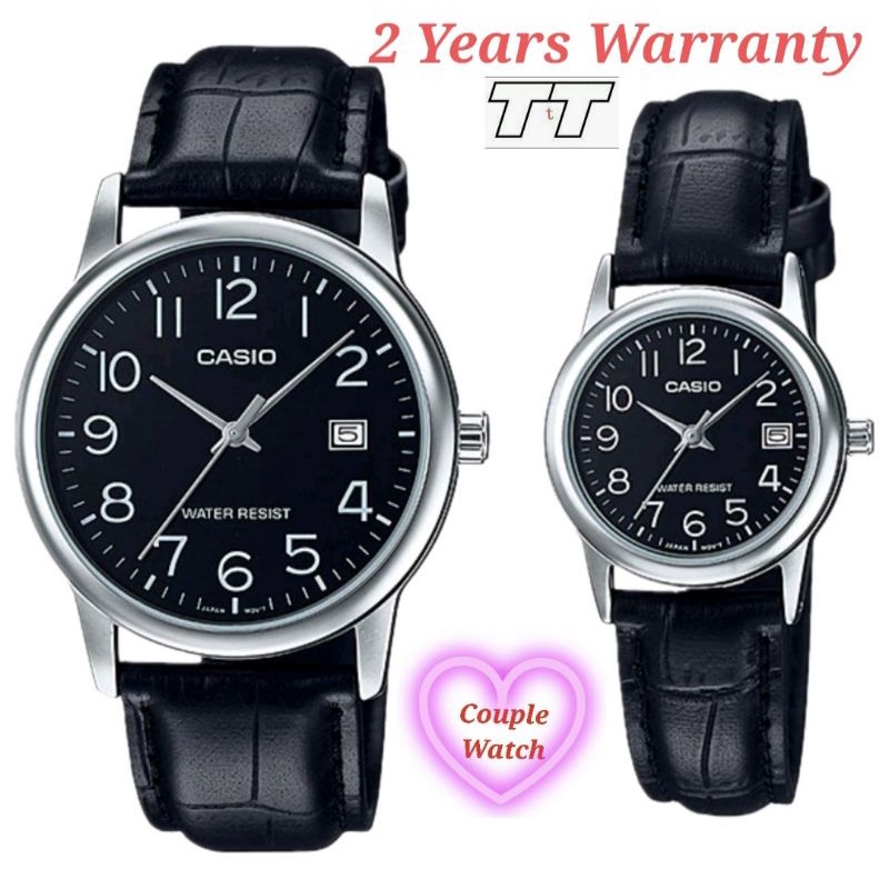 Casio Couple Watch 2YEARS WARRANTY MTP V002L 1B LTP V002L 1B Men Watches Ladies Watches V002L 1B MTP V002L LTP V002L