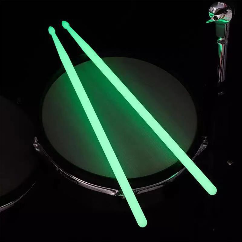 1 Pair 5A Luminous Drum Stick Nylon Fluorescent Drumsticks Glow in The ...