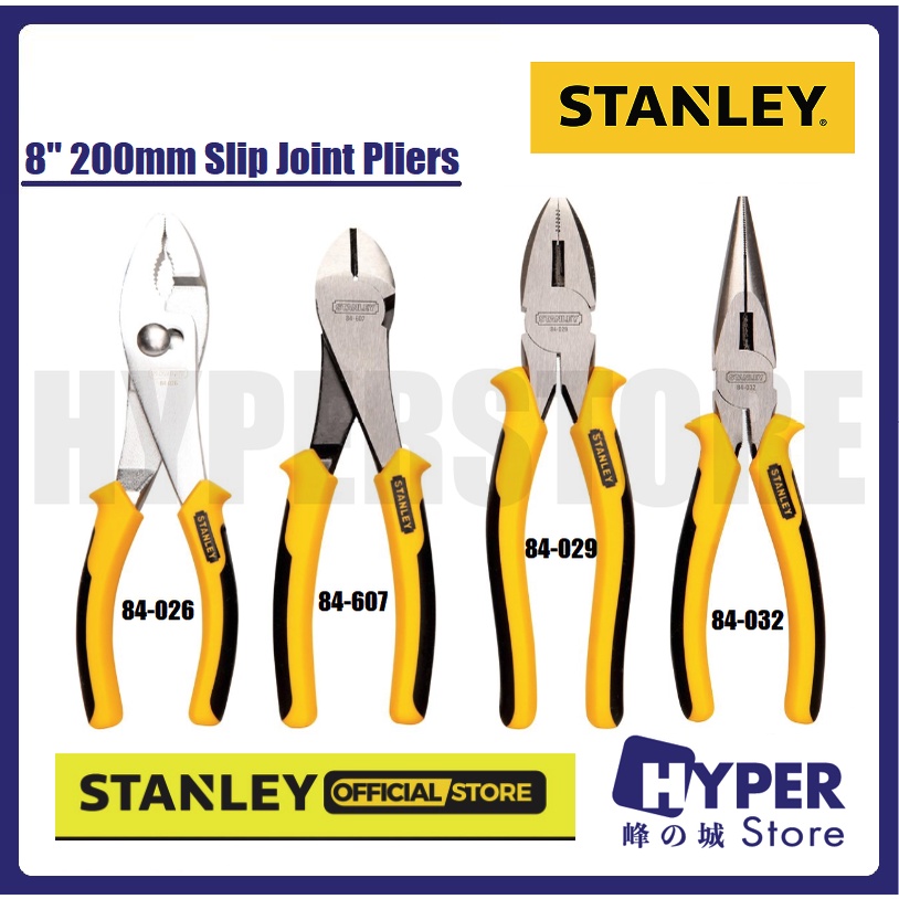 STANLEY 8'' 200mm Slip Joint Pliers / Long Nose Diagonal Cutting Plier
