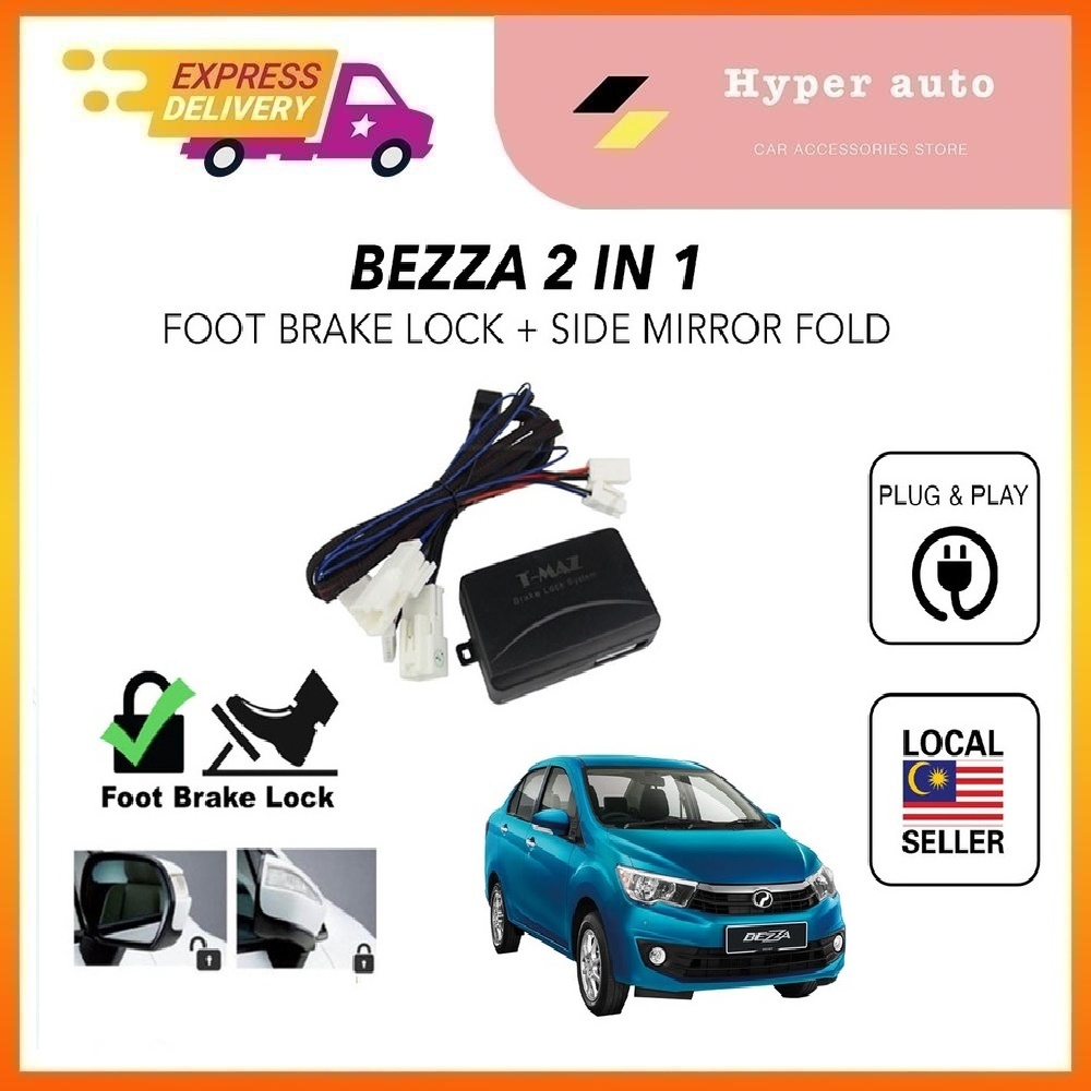 Perodua Bezza 2 in 1 Side Mirror Auto Fold foot Brake Lock AV SPEC 2020