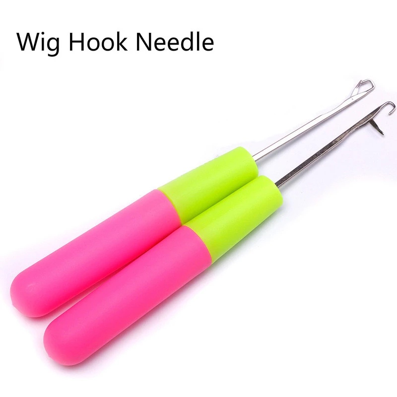 2pcs/lot Plastic crochet braid needle Feather Hair Extension Tools Wig ...