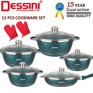 ORIGINAL DESSINI ITALY 12 Pcs Casserole Die Cast Aluminium Non