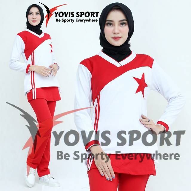 MERAH PUTIH Women's Gymnastics Suits/Yovis Sport Girls Sports Suits/Red ...