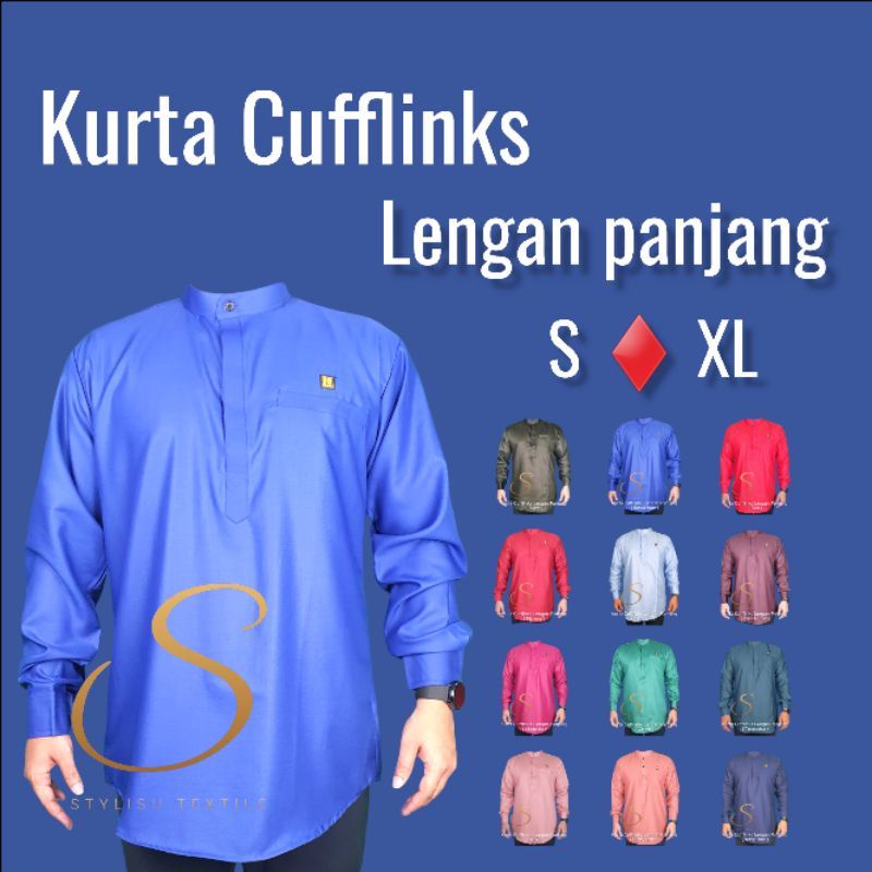 kurta cotton collar cufflinks Shopee Malaysia