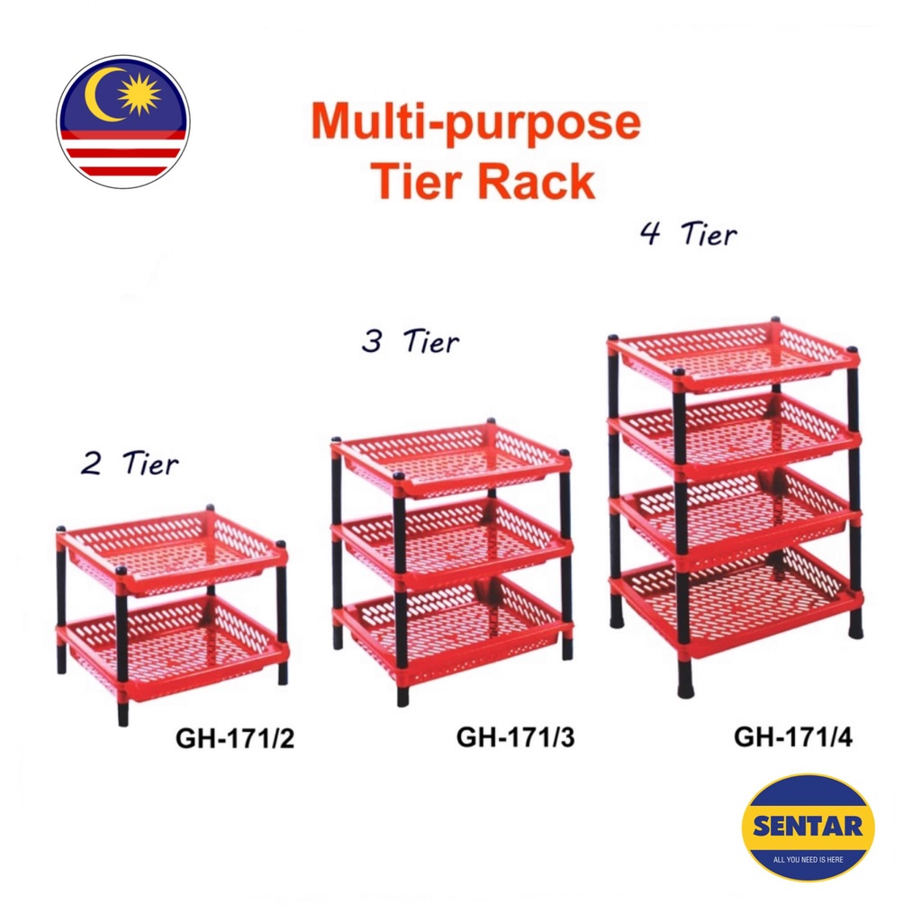 100% Ready Stock Twin Dolphin Tier Multi-Purpose Rack / Shelving Unit ...