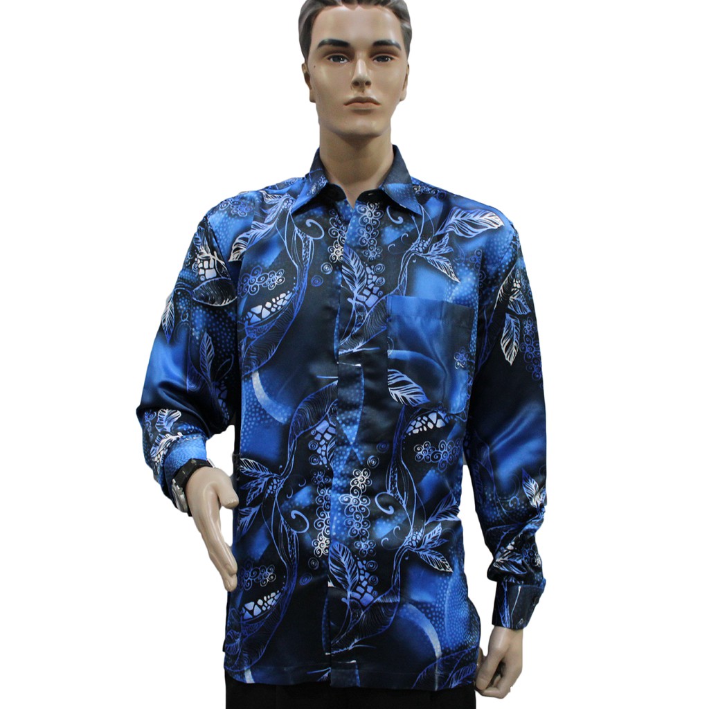 [Ready Stock] Men Batik Malaysian Shirt Kemeja Batik Long Sleeve ...