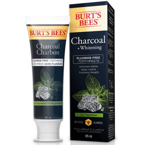 Burt's Bees, Charcoal +Whitening, FluorideFree Toothpaste, Zen
