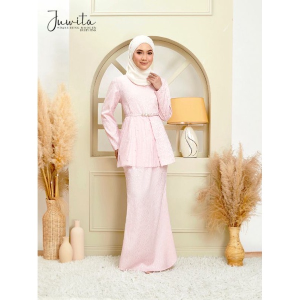 Baju Kurung Modern Dusty Pink Bridesmaid Tunang Nikah Juwita Shopee