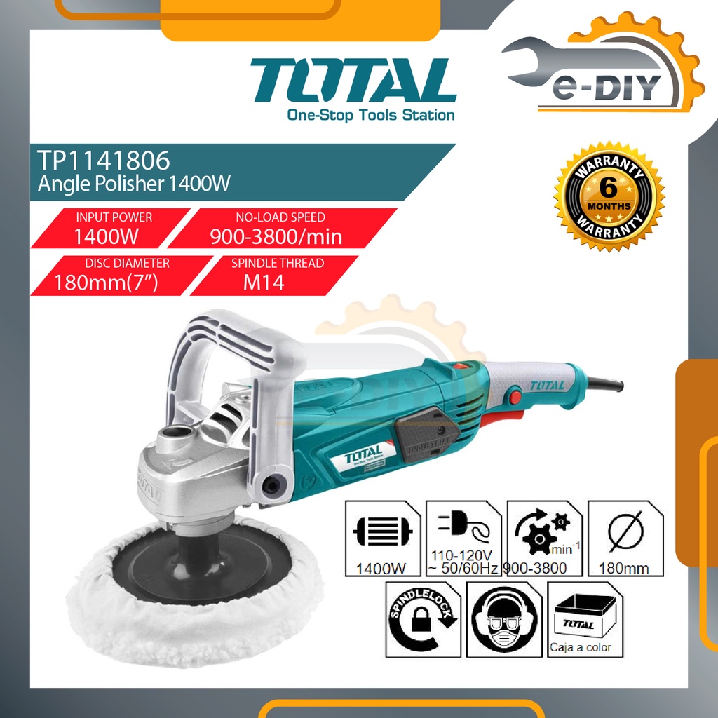 Total LithiumIon Angle Polish Polish Polishing Angle Polisher 1400W