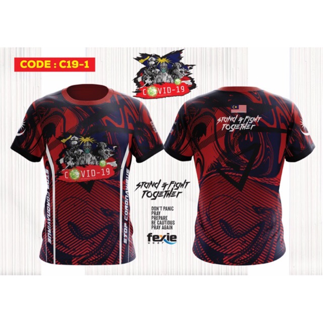 T-shirt Baju Covid 19 Sublimation Full Color | Shopee Malaysia