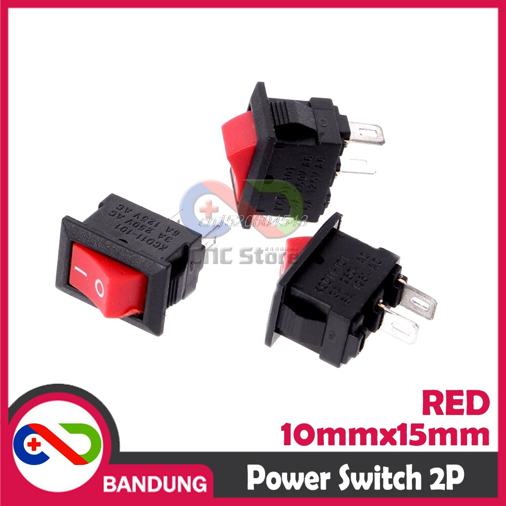 Rocker SWITCH POWER SWITCH KCD11 10X15MM 250V 3A 125V 6A AC 2 PIN SPST ...
