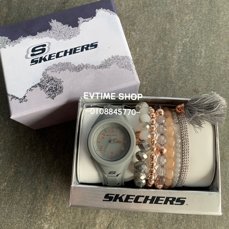 Skechers SR9059 Quartz Grey Silicone Strap Watch Bracelets Gift