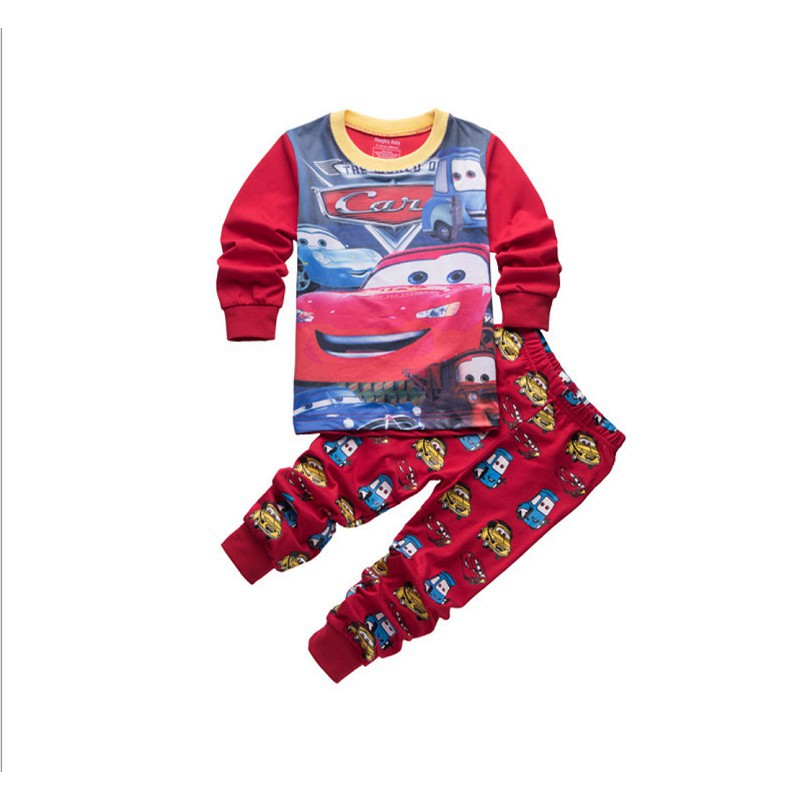  Disney Cars Toddler Boys Pants Pajama Set (2T, Red