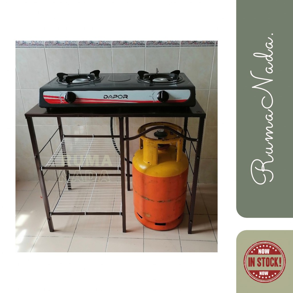 82CM 3V Metal Kitchen Stove Rack / Gas Stove Rack / Rak Dapur Rak ...