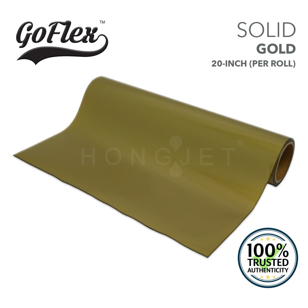 GoFlex Heat Transfer PU Vinyl 20-Inch (50cm) - Gold (Solid) - 1 Roll ...