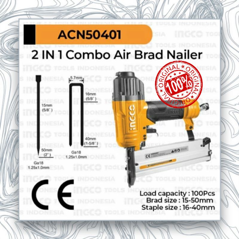 Original!!! Staples Wind Shoot 2 in 1 Combo Air Brad Nailer INGCO