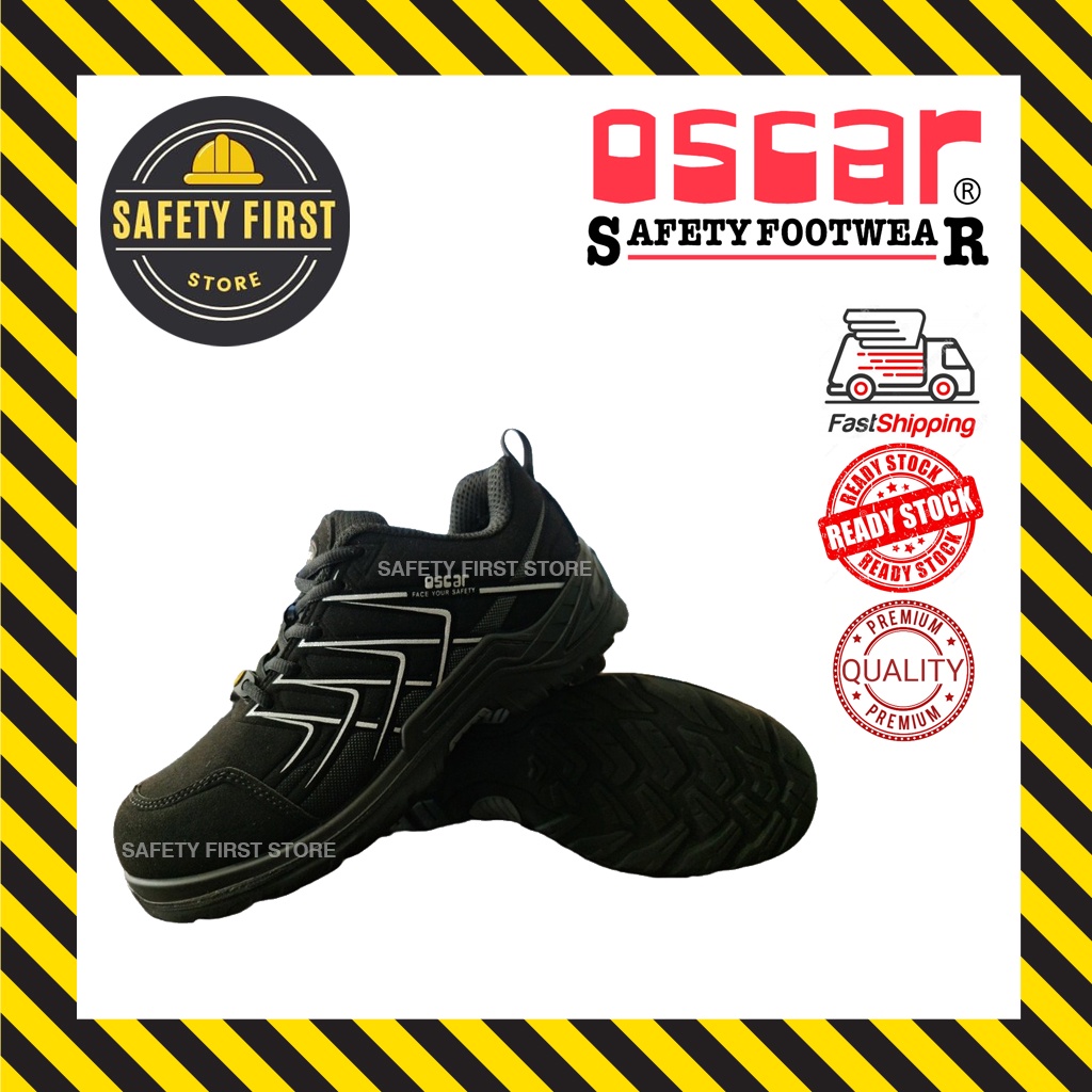 Oscar Safety Shoes Explorer 171 Black Lace Up Low Cut Shoes