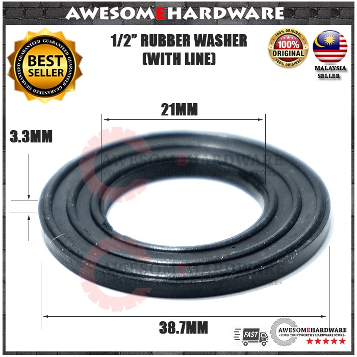 (GROOVE LINE) 1/2" FLAT RUBBER WASHER SEAL FOR FAUCET TAP Shopee Malaysia