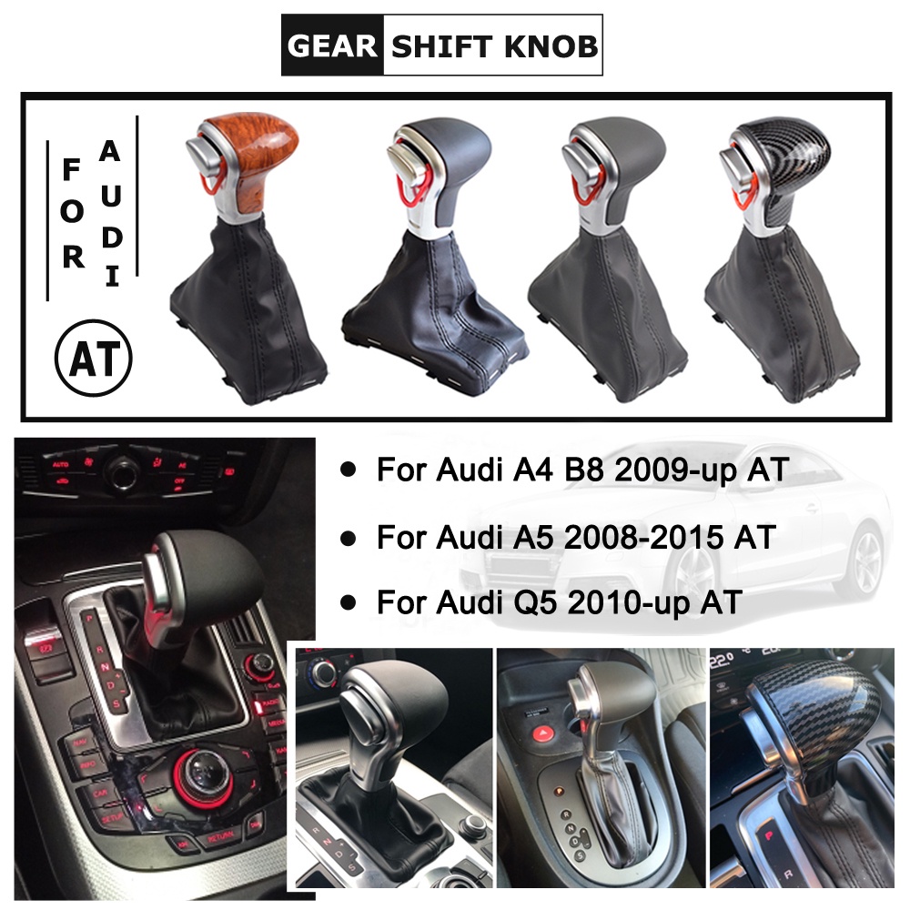 Car Leather ABS GEAR Shift Knob shift knobs FOR AUDI A4 A5 Q5 2009 2010 2011 2012 2014 4G1 713