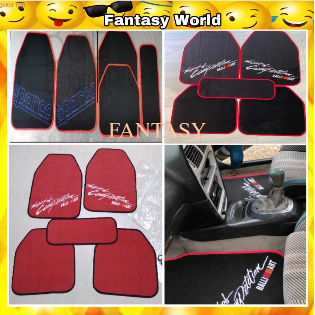 Ralliart TRD Sparco Carpet Universal 5pcs Wira Waja Persona Gen2 Satria ...